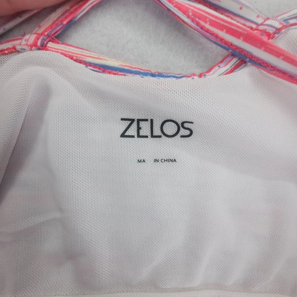 Zelos Athletic Dress Womens Small Pink Striped Built In Shorts Pickleball Tennis